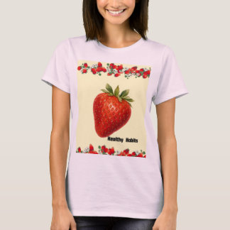 Gezonde Gewoontes Aardbei T-Shirt – Mooie Vrucht W
