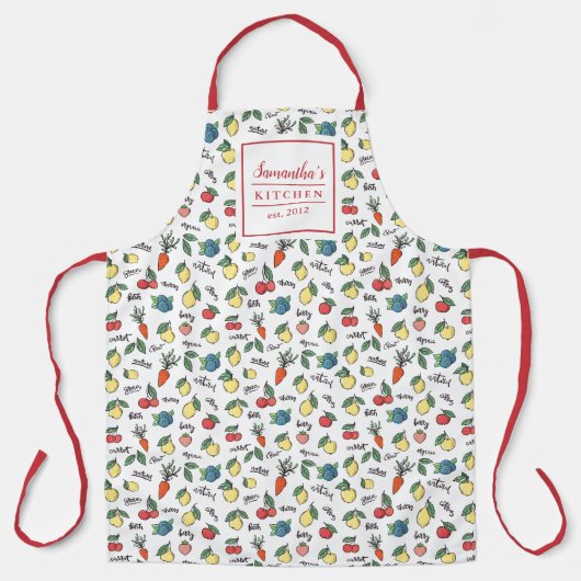 Gezonde groenten en fruit Patroon Modern Styled Schort (Voorkant)