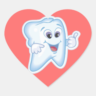 Gezonde Happy Tooth Hart Sticker