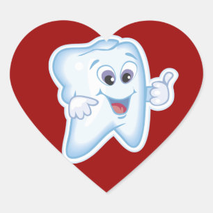 Gezonde Happy Tooth Hart Sticker