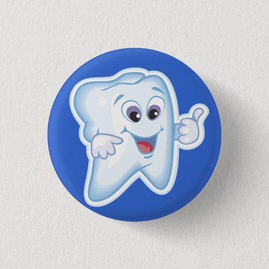 Gezonde Happy Tooth Ronde Button 3,2 Cm (Voorkant)