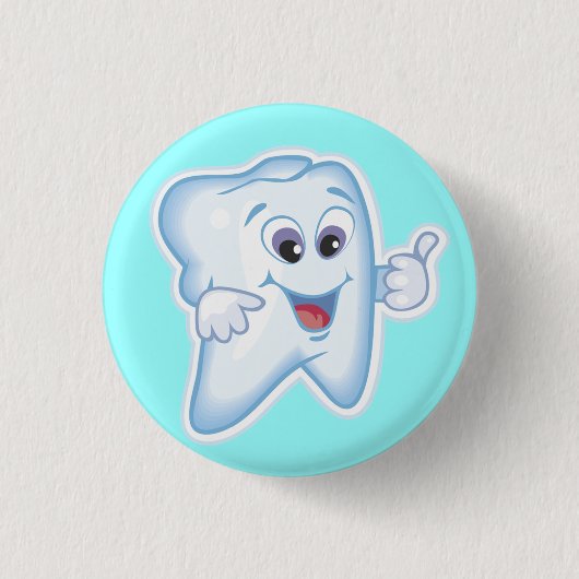 Gezonde Happy Tooth Ronde Button 3,2 Cm (Voorkant)