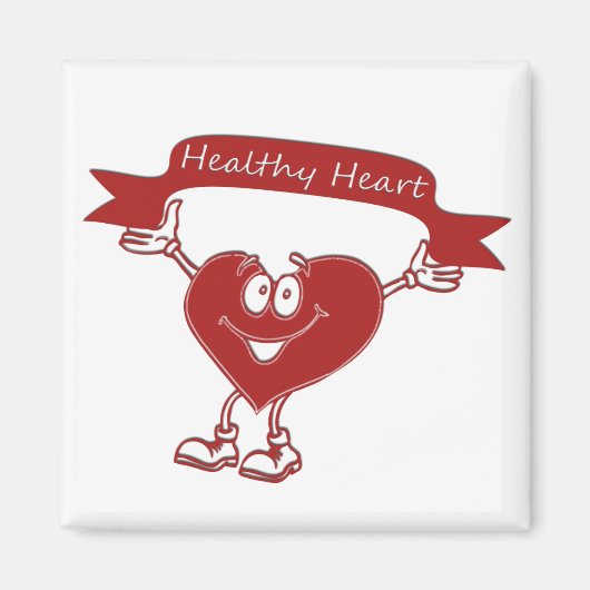 Gezonde hartwelzijnsbewust man cardiologie magneet (Voorkant)