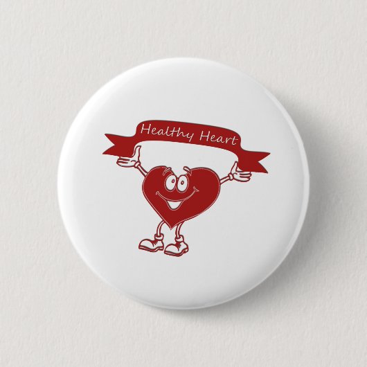Gezonde hartwelzijnsbewust man cardiologie ronde button 5,7 cm (Voorkant)