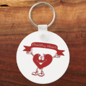 Gezonde hartwelzijnsbewust man cardiologie sleutelhanger (Voorkant)