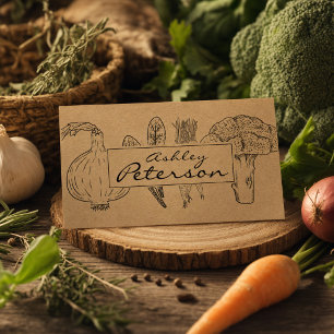 Gezonde moestuin & ambachtelijk papier visitekaartje