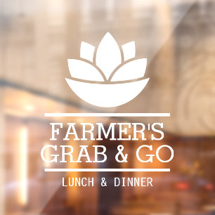 Gezonde salade groenten eten, restaurant raamsticker