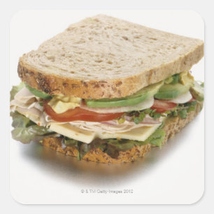 Gezonde sandwich vierkante sticker