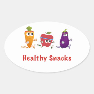 Gezonde snacks ovale sticker
