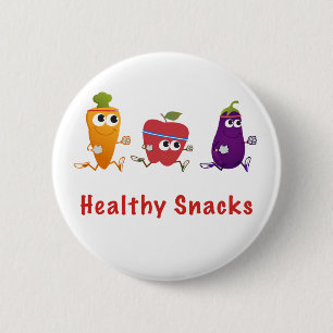 Gezonde snacks ronde button 5,7 cm