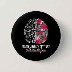 Gezondheid Bewustzijn Einde Het Stigma Mentaal Bew Ronde Button 5,7 Cm