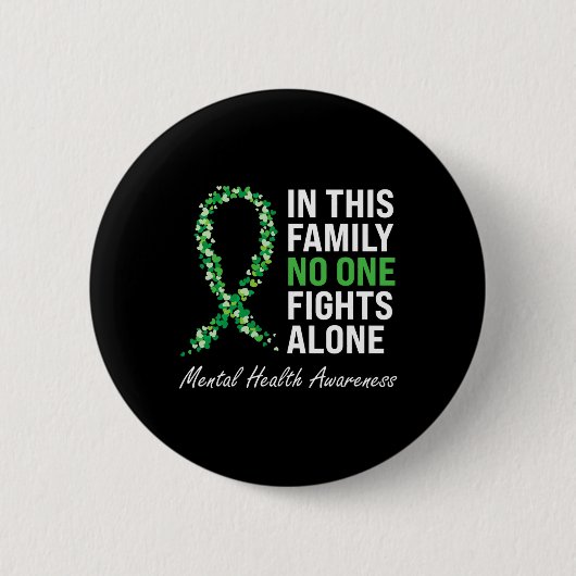 Gezondheid Bewustzijn Groen Lint 3 Ronde Button 5,7 Cm (Voorkant)