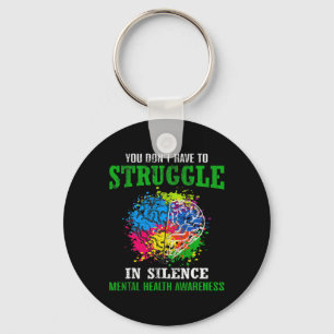 Gezondheid Bewustzijn Maand Strijd Stigma Mentale Sleutelhanger