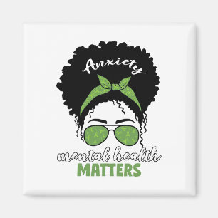 Gezondheid Bewustzijn Messy Bun Mental Health Prob Magneet