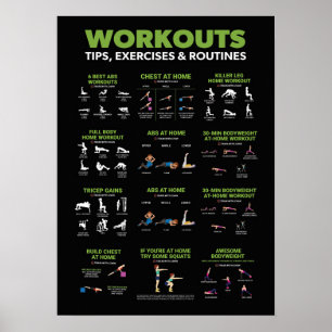 Gezondheid en fitness Infografisch - Diet en oefen Poster