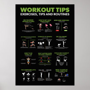 Gezondheid en fitness Infografisch - Diet en oefen Poster