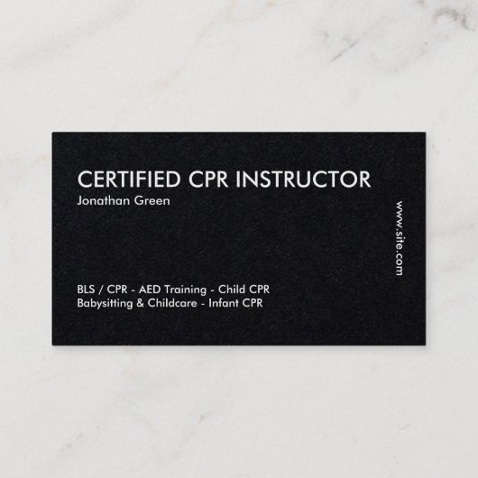 Gezondheid en veiligheid CPR Instructor Visitekaartje (Achterkant)