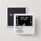 Gezondheid en veiligheid vierkante button 5,1 cm (Voorkant /achterkant)