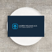 Gezondheid en Wellness Logo op Donkerblauw Visitekaartje