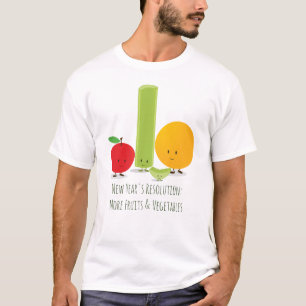 Gezondheid eten nieuwjaarsresolutie t-shirt