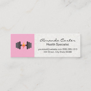 Gezondheid Hantel Logo Fitness Mini Visitekaartje