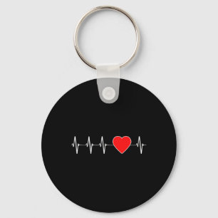 Gezondheid Hartslag ECG Red Heart Disease Awarenes Sleutelhanger