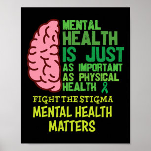 Gezondheid is net zo belangrijk als fysieke mental poster