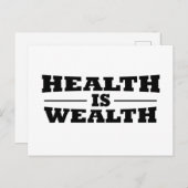 Gezondheid is rijkdom feestdagenkaart (Voorkant / Achterkant)