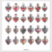 Gezondheid of liefde drankflessen sticker (Vel)