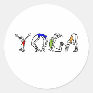 gezondheid op yoga - fitness ronde sticker