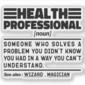 Gezondheid Professionele zelfstandig naamwoord def Sticker (Voorkant)