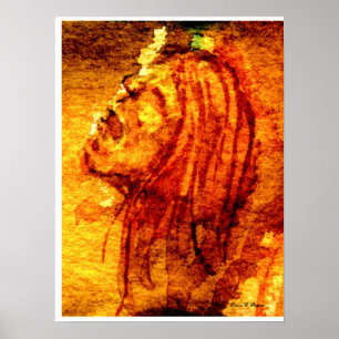 Gezondheid van de geest Verdriet Aquarel Schilderi Poster