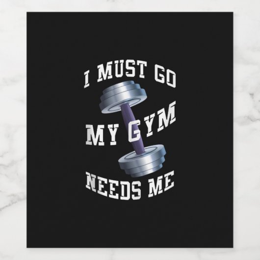 Gezondheid van werkenden en negers - Mijn gym heef Wijn Etiket (Enkel label)