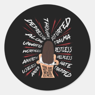 Gezondheid Zelfmoord Bewustzijn Depressie Opheffen Ronde Sticker