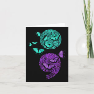 Gezondheid Zelfmoord Bewustzijn Semicolon Vlinders Kaart