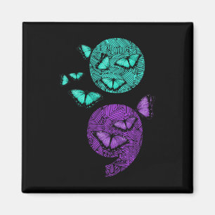 Gezondheid Zelfmoord Bewustzijn Semicolon Vlinders Magneet