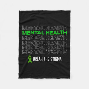 Gezondheidsbewustzijn doorbreek het stigma-lint fleece deken