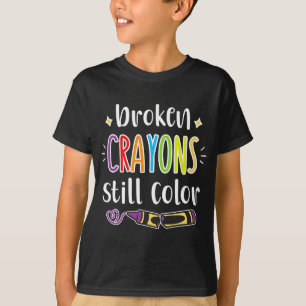 Gezondheidsbewustzijn Gebroken kleurpotloden Kleur T-shirt