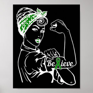 Gezondheidsbewustzijn Maand Vrouw Groene Lint Gelo Poster