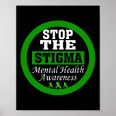 Gezondheidsbewustzijn Stop het stigma groene lint Poster (Voorkant)