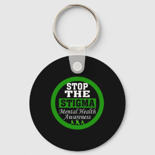 Gezondheidsbewustzijn Stop het stigma groene lint Sleutelhanger