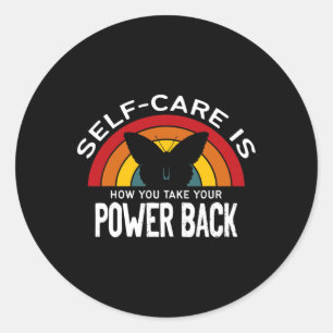 Gezondheidsbewustzijn Zelfzorg neemt je macht weg Ronde Sticker