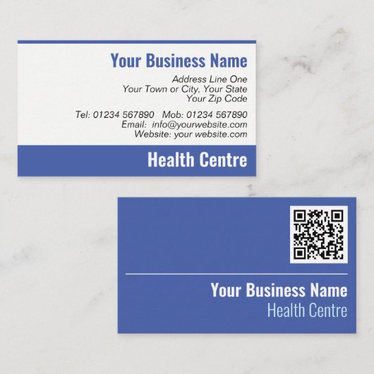 Gezondheidscentrum — QR-code Visitekaartje (Voorkant / Achterkant)