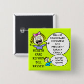 GEZONDHEIDSHERVORMING BILL VIERKANTE BUTTON 5,1 CM (Voorkant /achterkant)