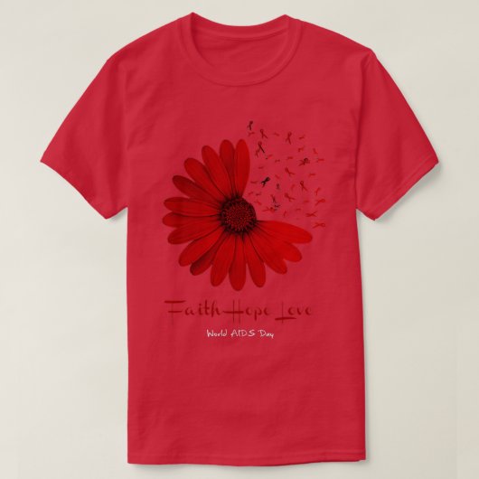 Gezondheidshoop Wereld AIDS Dag Bewustheid Daisy F T-shirt (Design voorkant)
