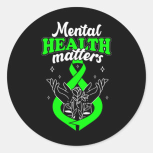 Gezondheidsproblemen Bloemen Bewustzijn Vrouwen Ronde Sticker