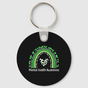 Gezondheidsproblemen dragen we groene geestelijke  sleutelhanger
