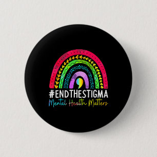 Gezondheidsproblemen Einde van het Stigma Rainbow Ronde Button 5,7 Cm