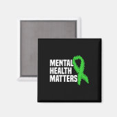 Gezondheidsproblemen Groen lint Geestelijk Gezondh Magneet (Voorkant / Achterkant)
