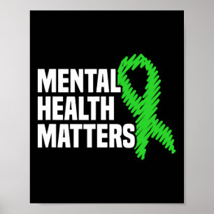 Gezondheidsproblemen Groen lint Geestelijk Gezondh Poster